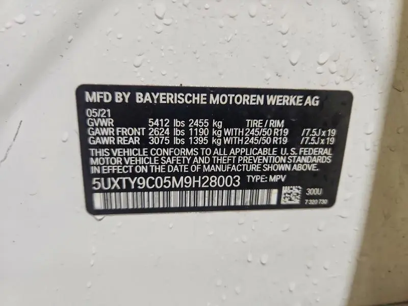 2021 BMW X3 XDRIVEM40I  