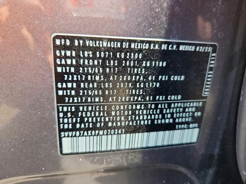 2023 VOLKSWAGEN TIGUAN S  