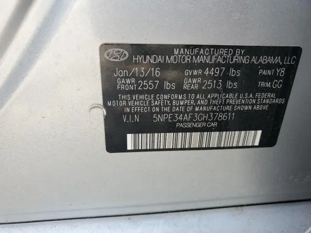 2016 HYUNDAI SONATA SPORT  