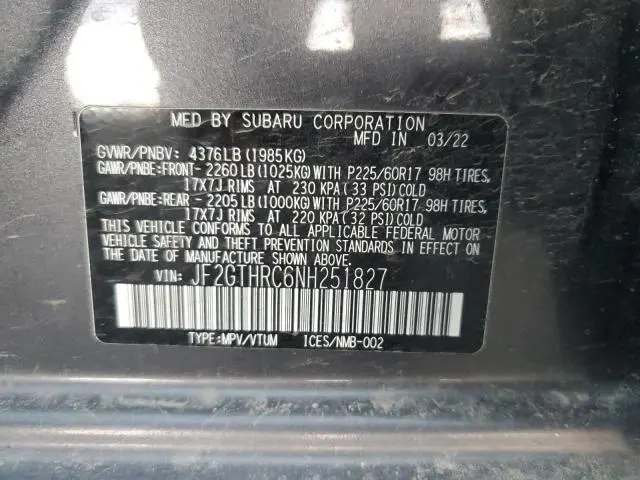 2022 SUBARU CROSSTREK SPORT  