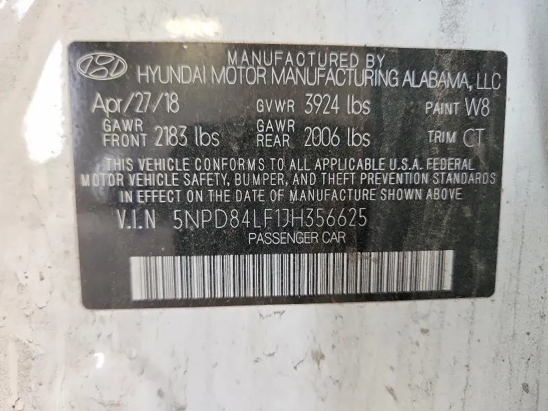2018 HYUNDAI ELANTRA SEL  