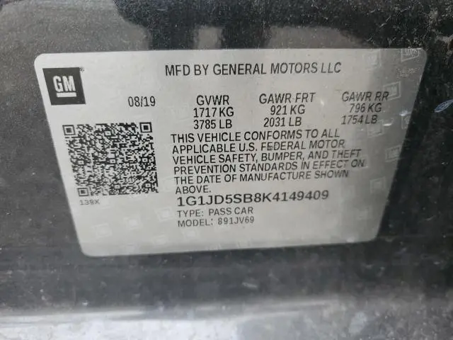 2019 CHEVROLET SONIC LT  
