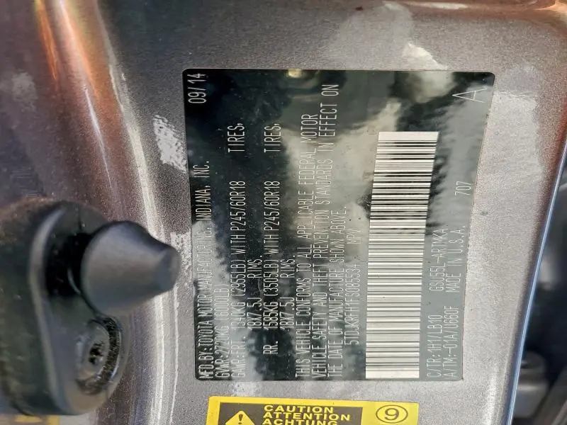 2015 TOYOTA HIGHLANDER XLE  