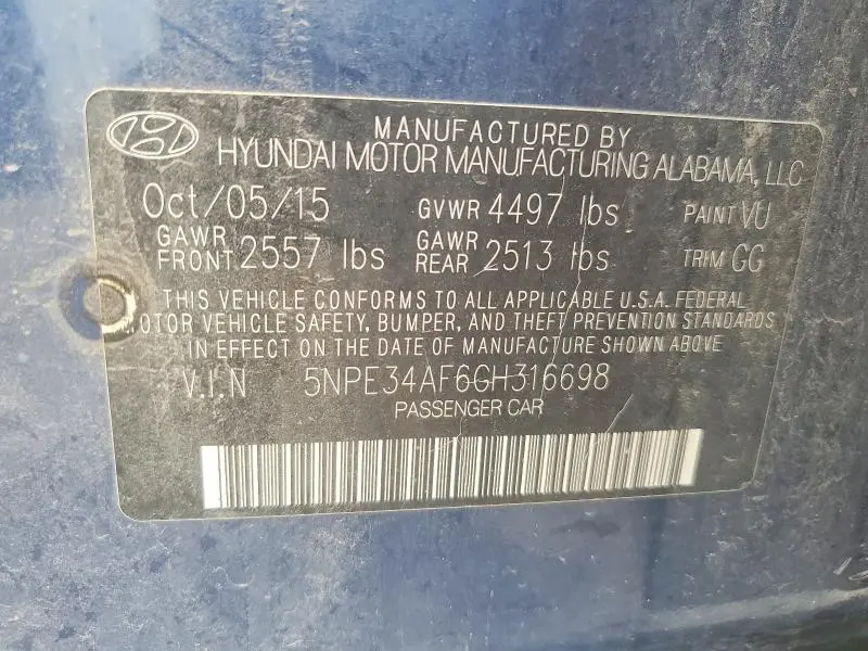 2016 HYUNDAI SONATA SPORT  