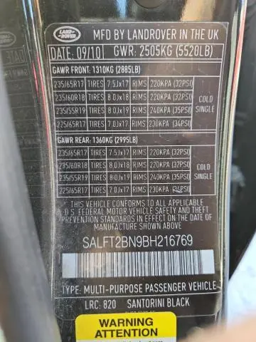 2011 LAND ROVER LR2 HSE LUXURY  