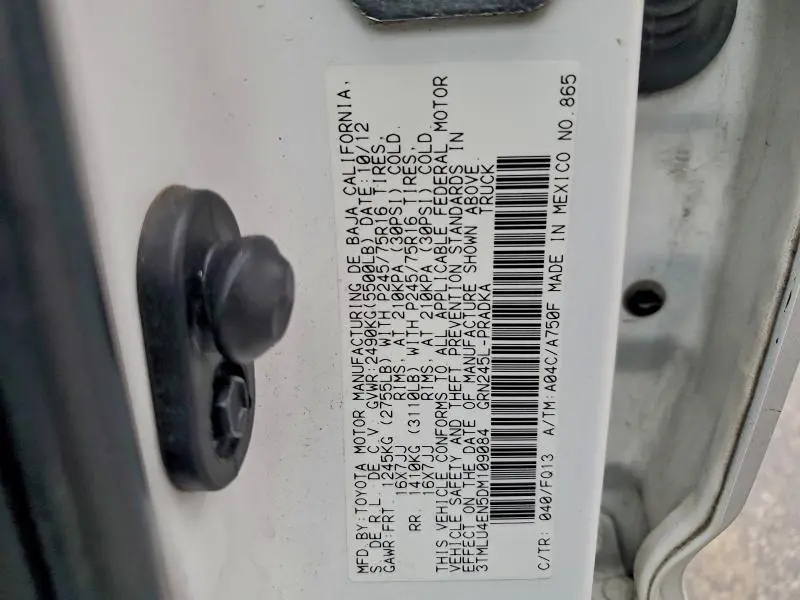 2013 TOYOTA TACOMA DOUBLE CAB  