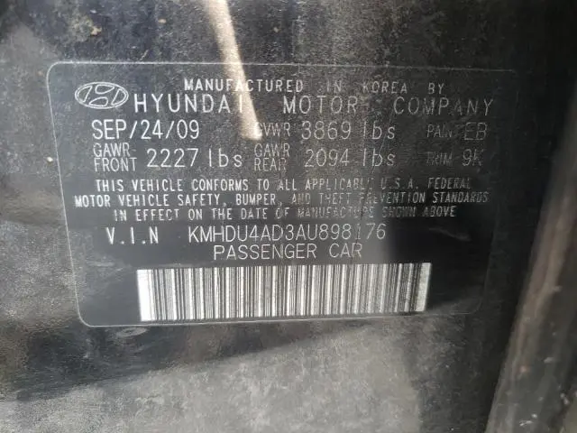 2010 HYUNDAI ELANTRA BLUE