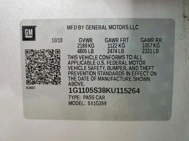 2019 CHEVROLET IMPALA PREMIER  