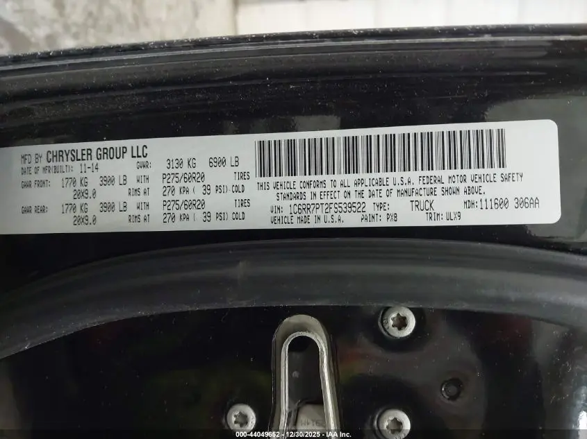 2015 RAM 1500 LARAMIE LIMITED