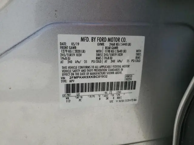 2019 FORD EDGE TITANIUM  