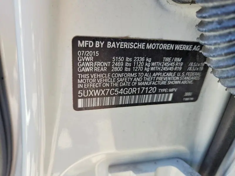2016 BMW X3 XDRIVE35I  