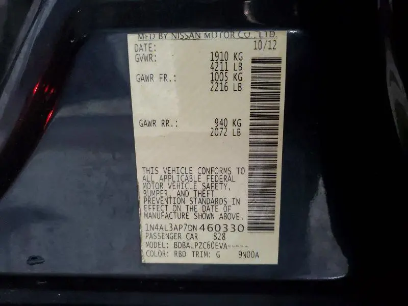 2013 NISSAN ALTIMA 2.5  