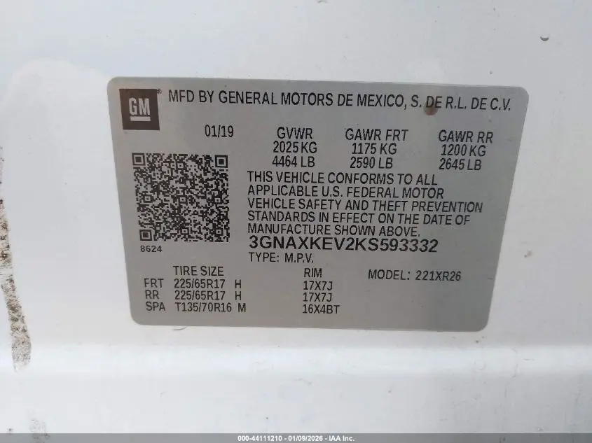 2019 CHEVROLET EQUINOX LT