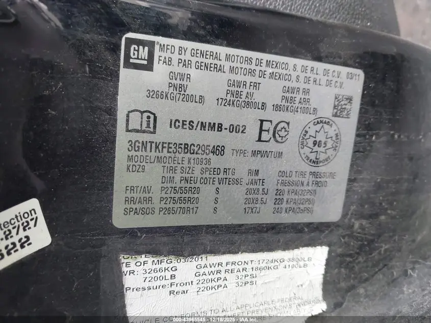 2011 CHEVROLET AVALANCHE LT