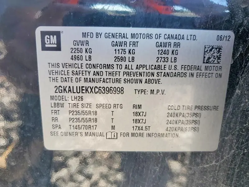 2012 GMC TERRAIN SLT  