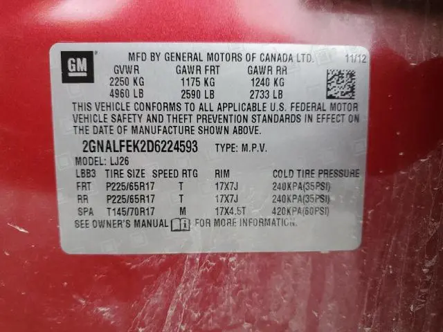 2013 CHEVROLET EQUINOX LTZ  