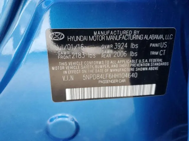 2017 HYUNDAI ELANTRA SE  