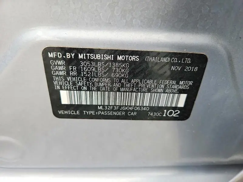 2019 MITSUBISHI MIRAGE G4 ES  