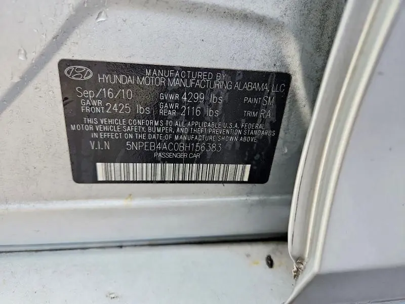 2011 HYUNDAI SONATA GLS  