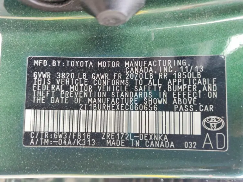 2014 TOYOTA COROLLA LE PLUS  