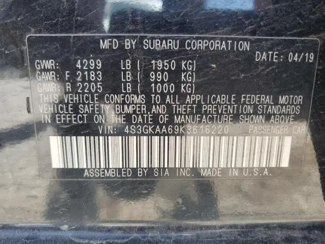 2019 SUBARU IMPREZA   