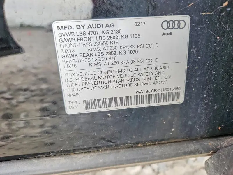 2017 AUDI Q3 PREMIUM  