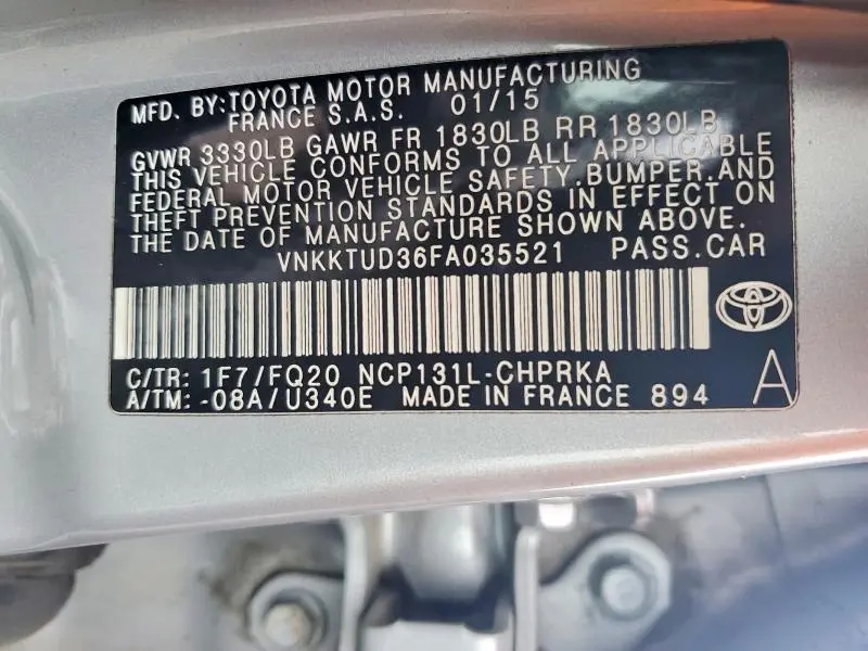 2015 TOYOTA YARIS 5-DOOR L  