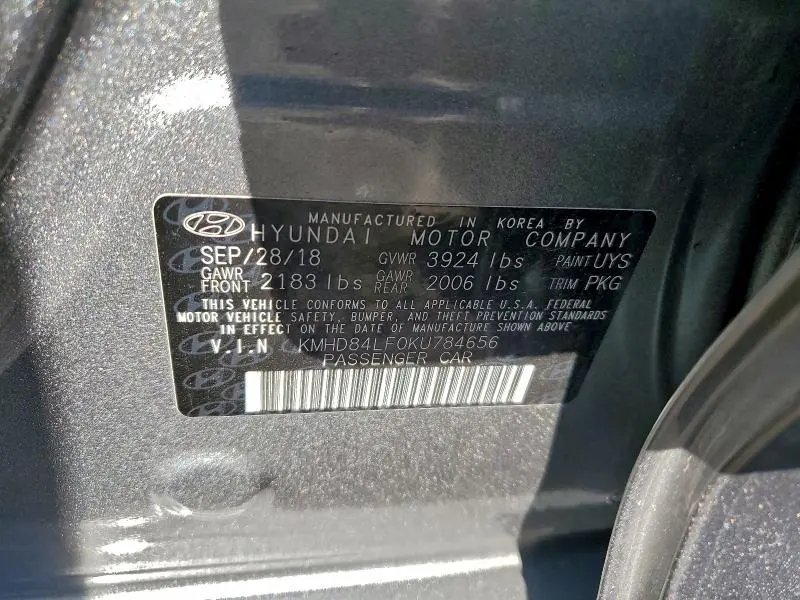 2019 HYUNDAI ELANTRA SEL  