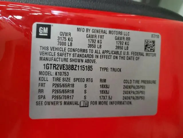 2011 GMC SIERRA K1500 SLE  