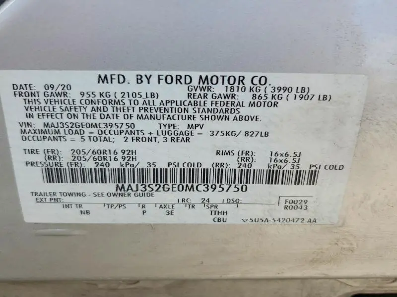 2021 FORD ECOSPORT SE  