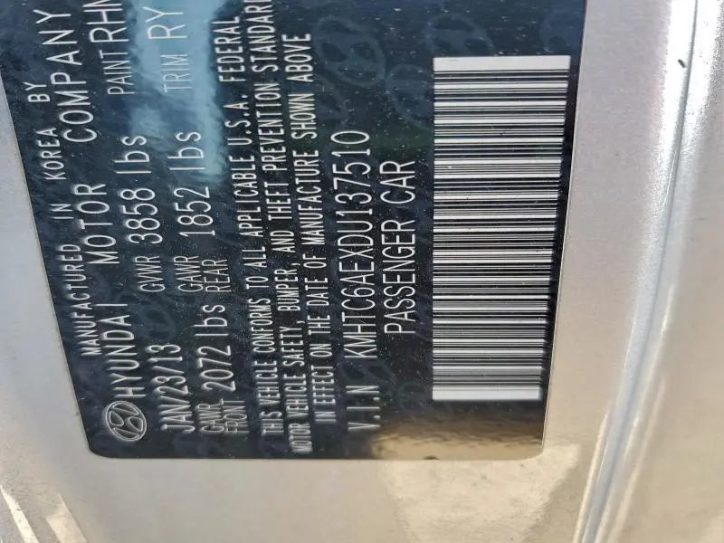 2013 HYUNDAI VELOSTER TURBO  