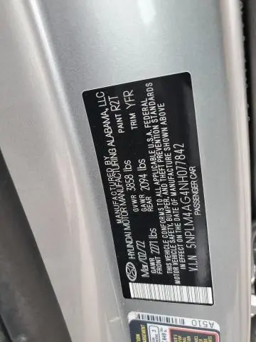 2022 HYUNDAI ELANTRA SEL  