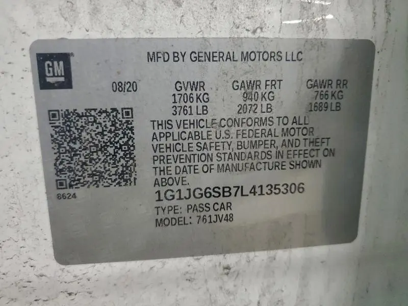 2020 CHEVROLET SONIC   