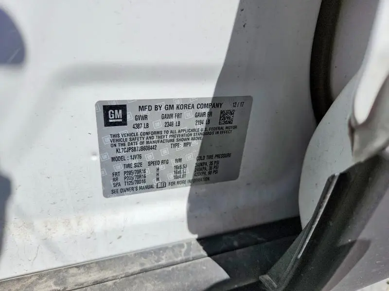 2018 CHEVROLET TRAX 1LT  