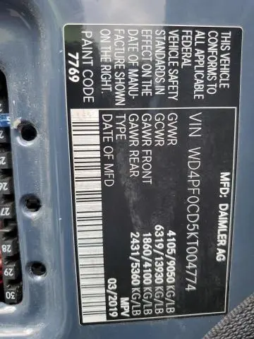 2019 MERCEDES-BENZ SPRINTER 2500/3500  