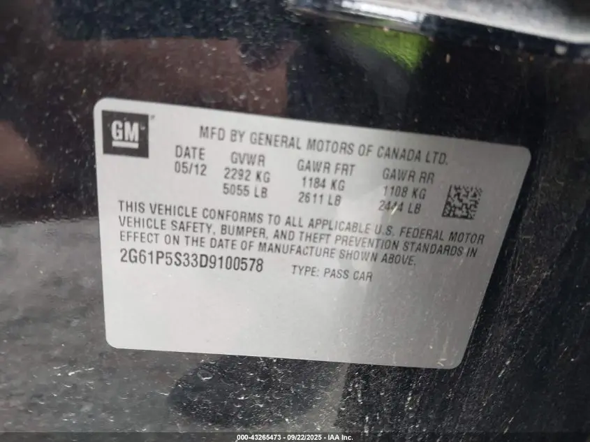 2013 CADILLAC XTS LUXURY