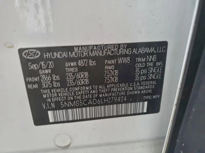 2020 HYUNDAI SANTA FE LIMITED  