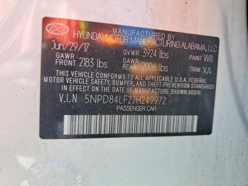 2018 HYUNDAI ELANTRA SEL  