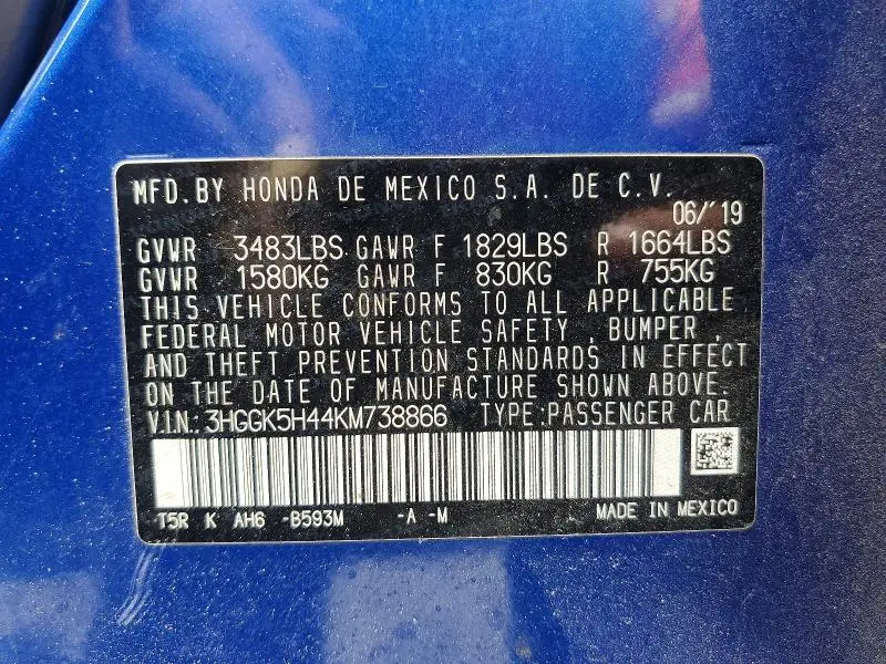 2019 HONDA FIT   