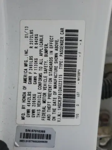 2013 HONDA ACCORD EXL  