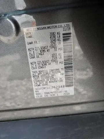 2020 NISSAN ROGUE S  
