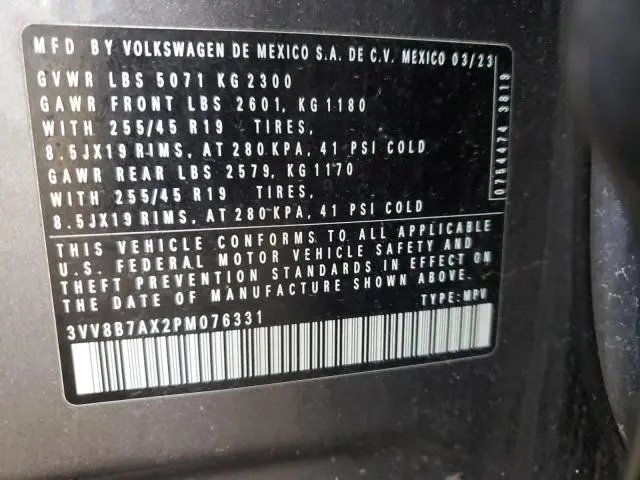 2023 VOLKSWAGEN TIGUAN SE R-LINE BLACK  