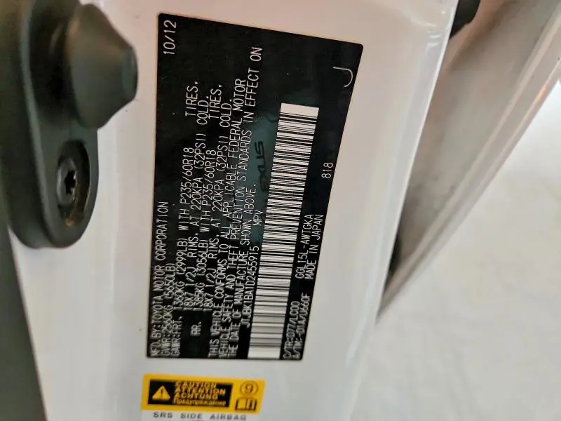 2013 LEXUS RX 350 BASE  