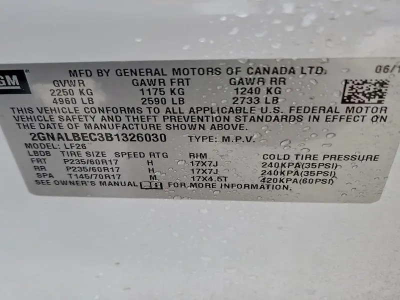 2011 CHEVROLET EQUINOX LS  