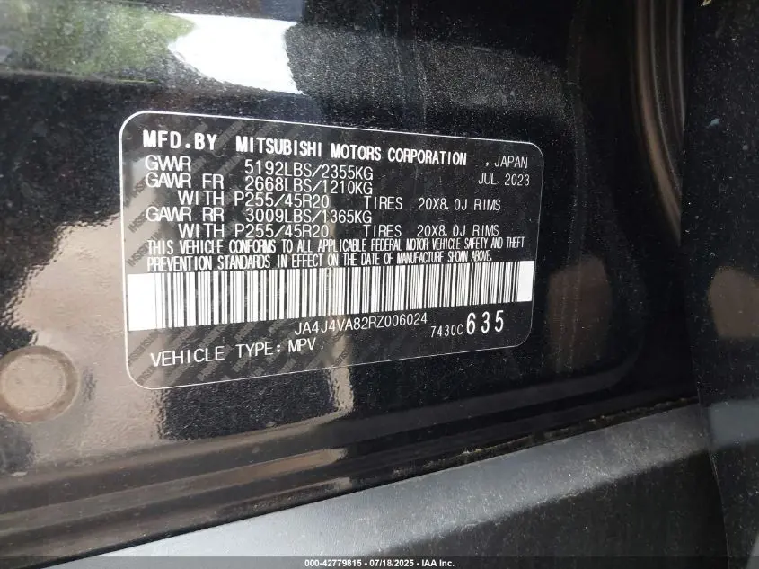 2024 MITSUBISHI OUTLANDER SE 2.5 S-AWC