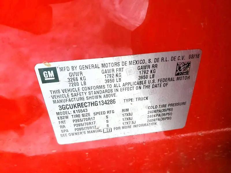 2017 CHEVROLET SILVERADO K1500 LT  