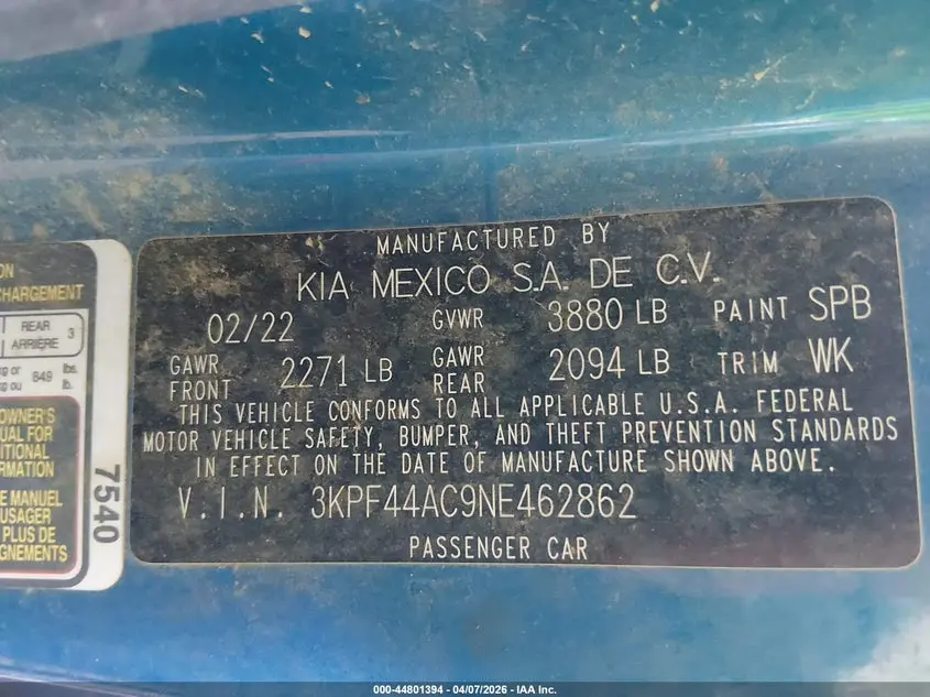 2022 KIA FORTE GT MANUAL