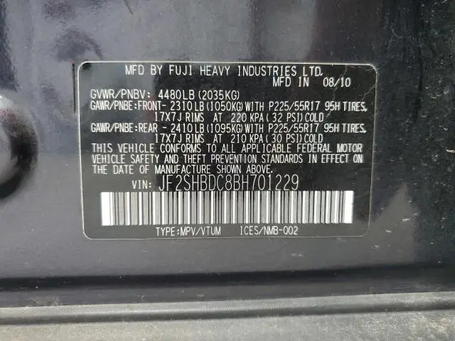 2011 SUBARU FORESTER 2.5X PREMIUM  