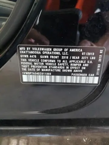 2014 VOLKSWAGEN PASSAT SE  