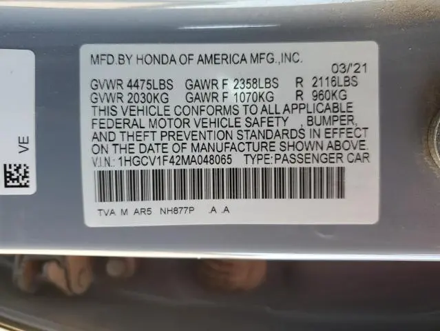 2021 HONDA ACCORD SPORT SE